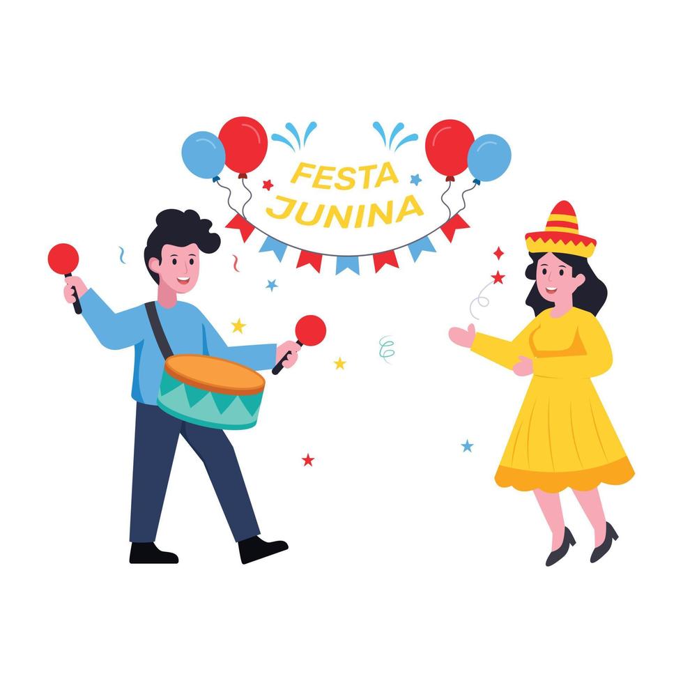 una ilustración plana escalable de celebración de fiestas vector