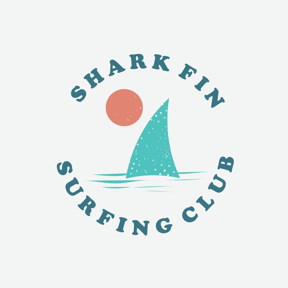 logotipo de ilustración de aleta de tiburón vintage vector