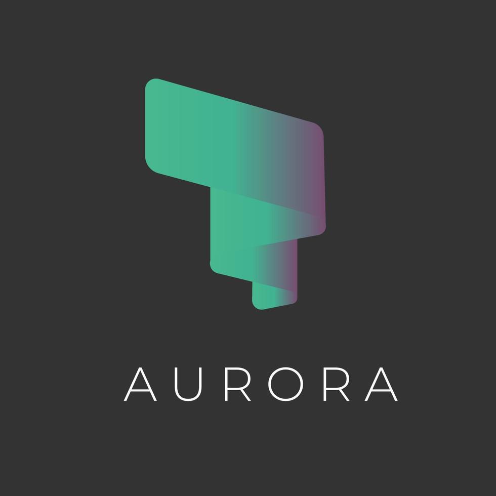Beautiful color gradient illustration logo of aurora vector