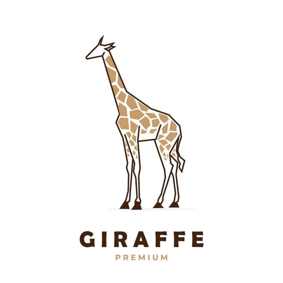 Logo illustration geometric giraffe vector