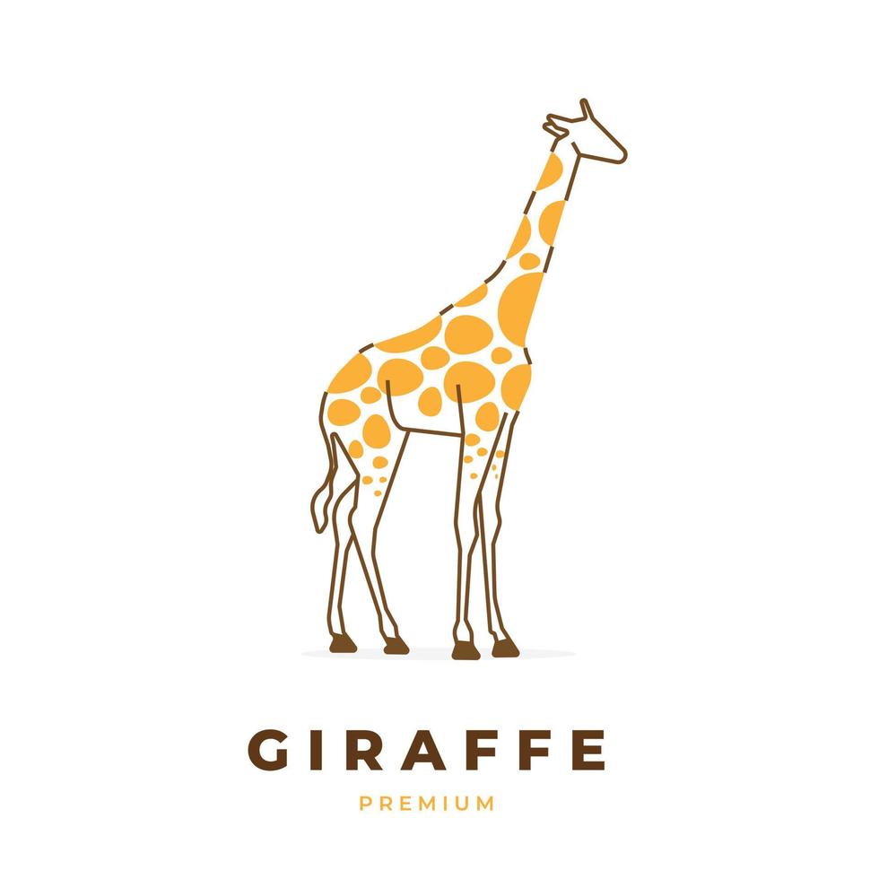 logotipo de ilustración simple de jirafa de patrón amarillo vector