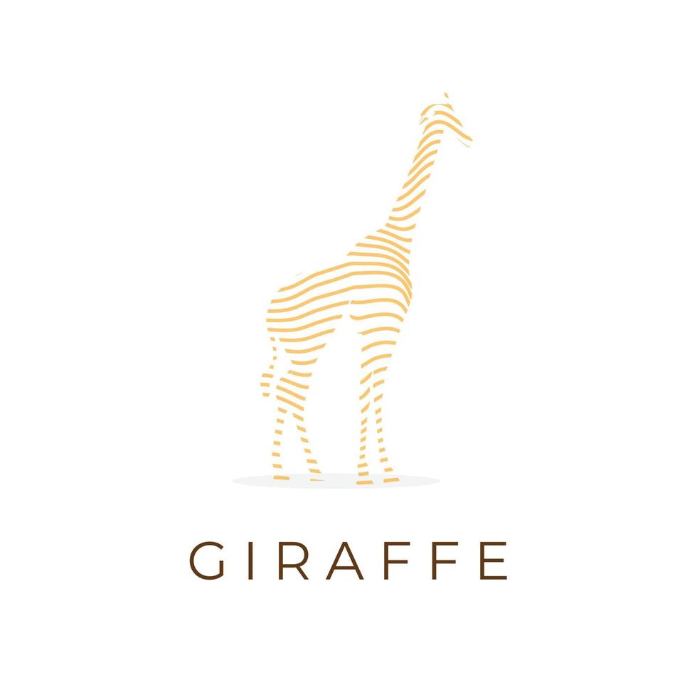 Abstract yellow line illustration logo forming a giraffe vector