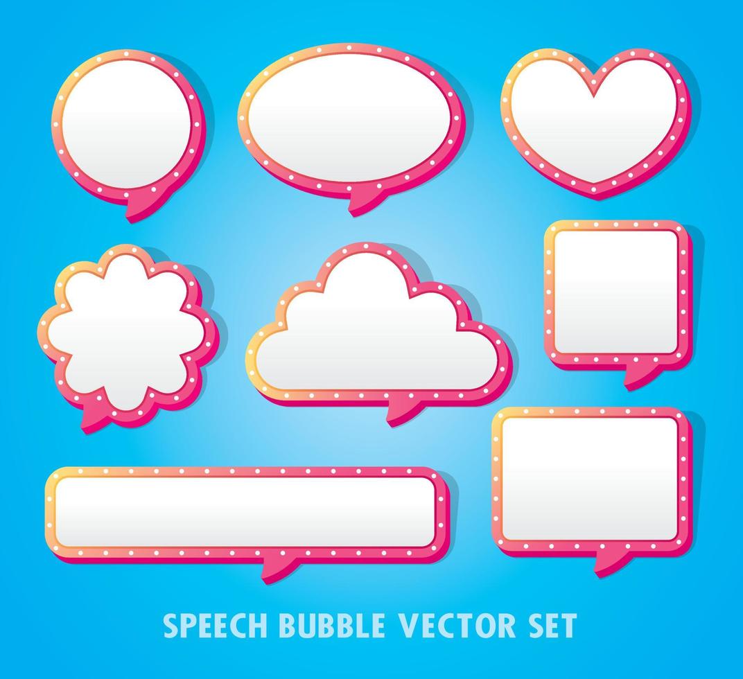 Cute speech bubble vector set