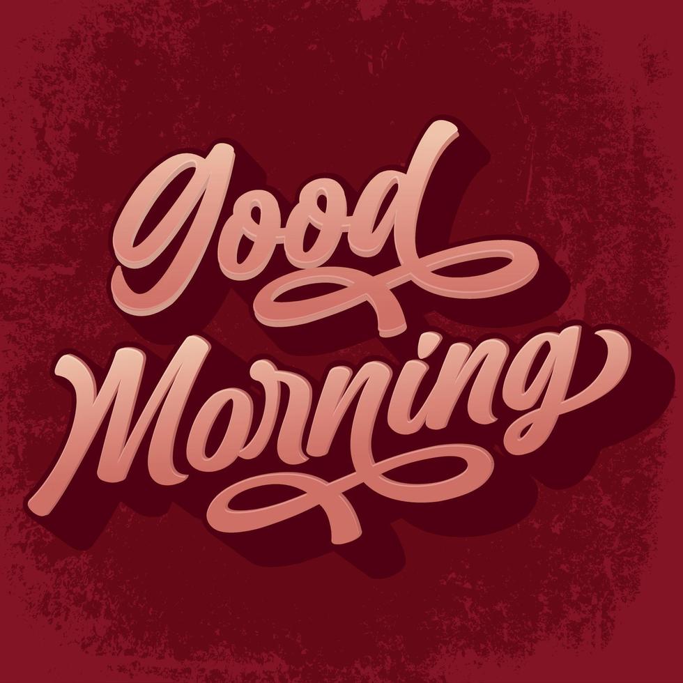 Good Morning  Handwritten brush type lettring vector