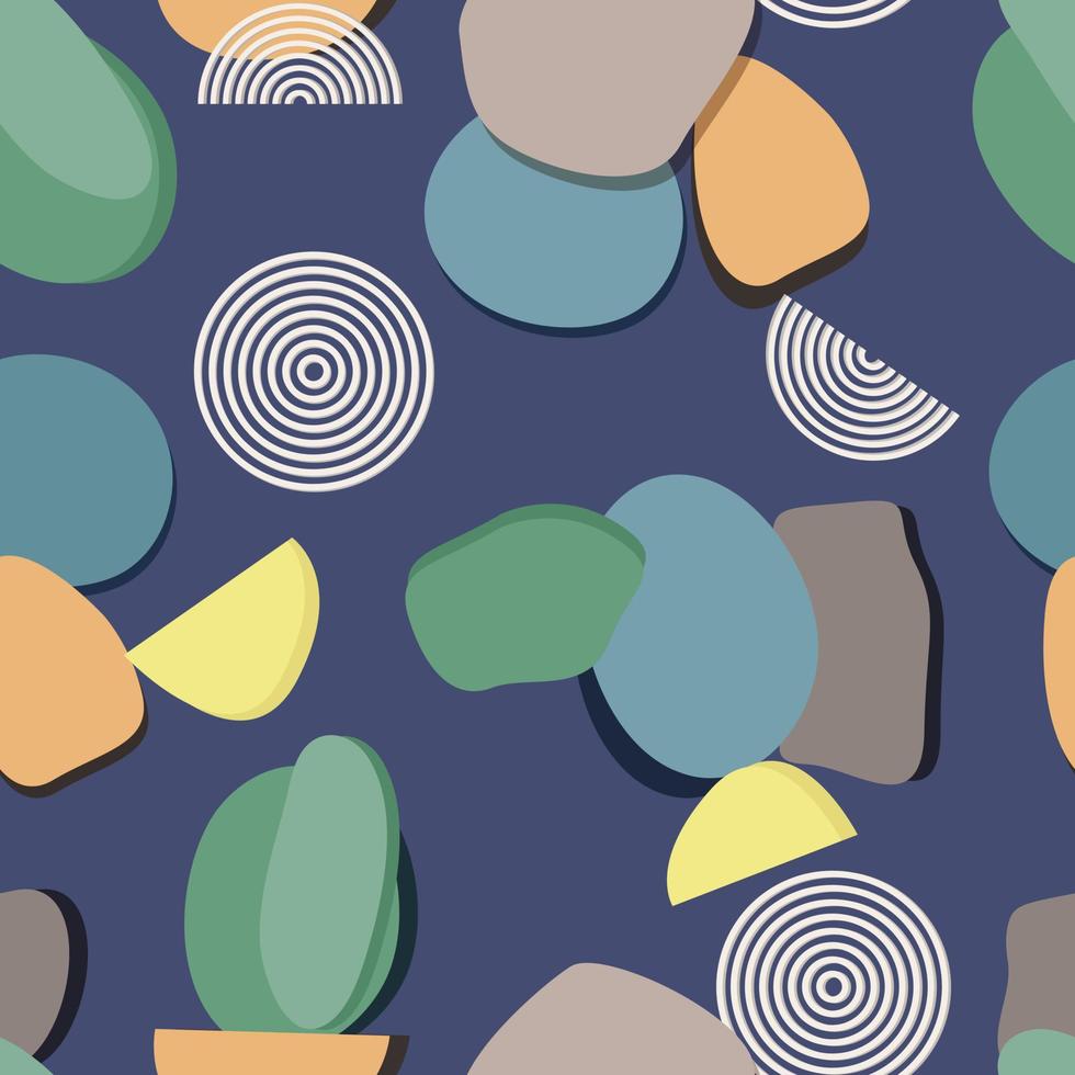 Seamless pattern with an abstract composition of simple shapes. Trendy collage style, minimalism. vector