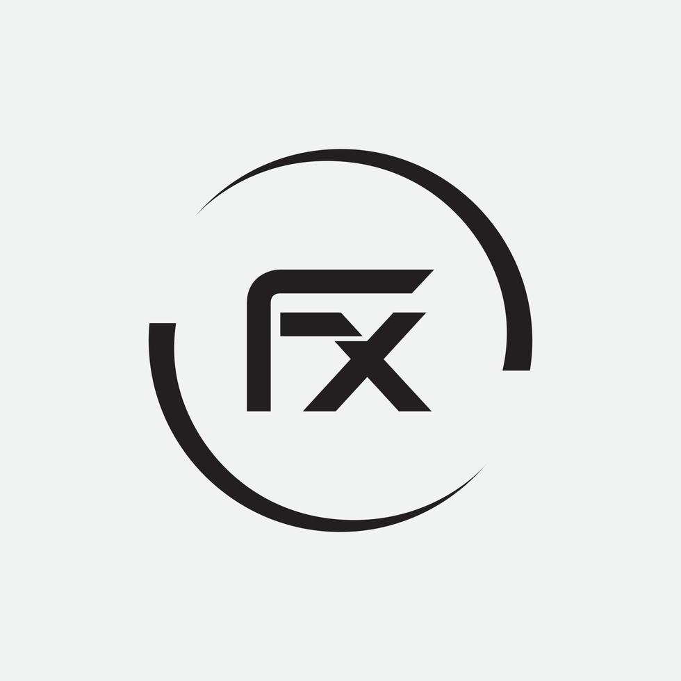 diseño de logotipo de letra fx vector