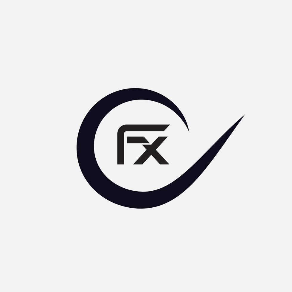 diseño de logotipo de letra fx vector