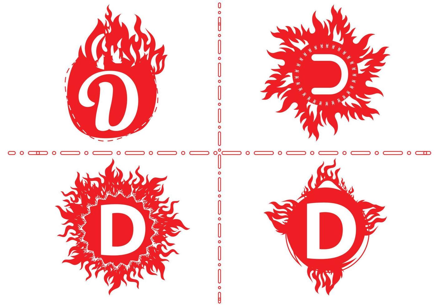 Fire D Letter Logo And Icon Design Template vector