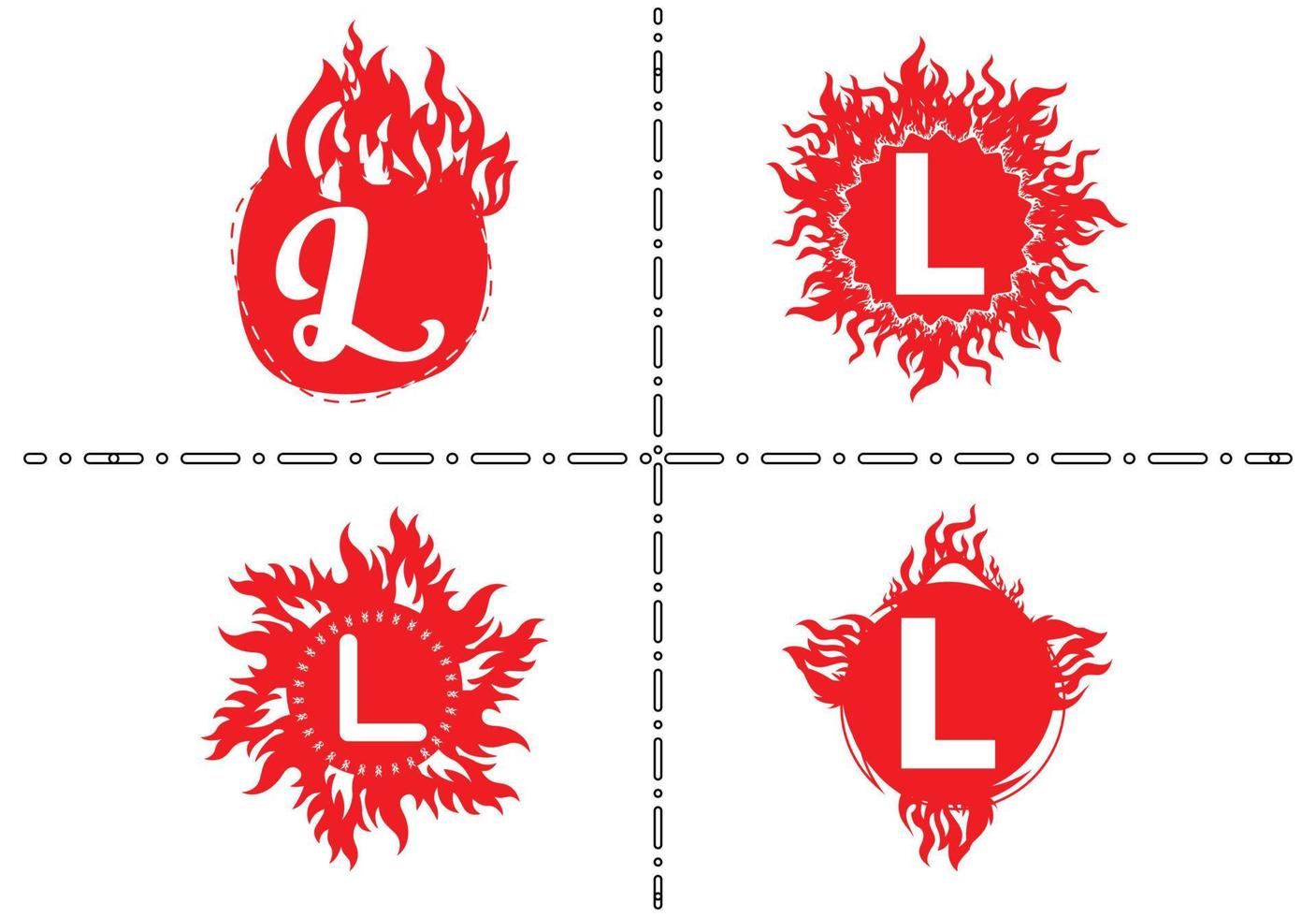 Plantilla de diseño de logotipo e icono de letra l de fuego vector