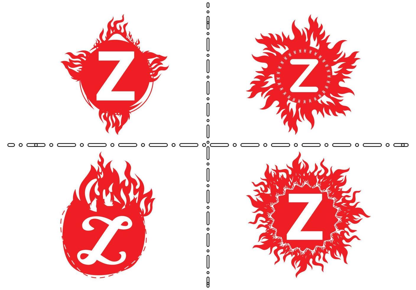 Plantilla de diseño de logotipo e icono de letra Z de fuego vector