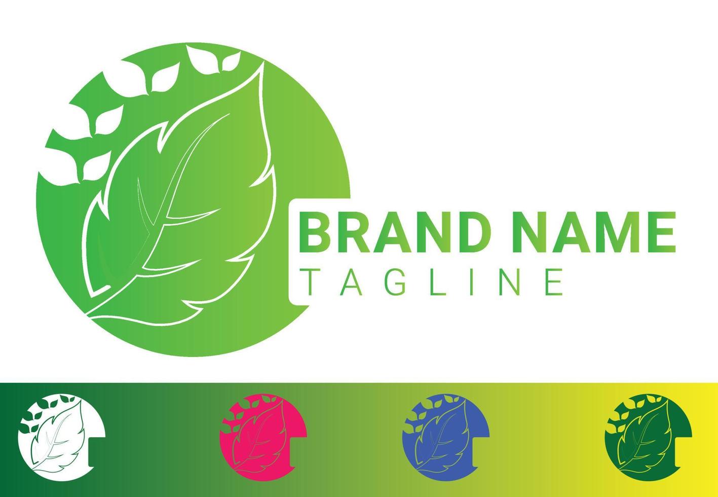 plantilla de diseño de logotipo e icono de hoja verde creativa vector