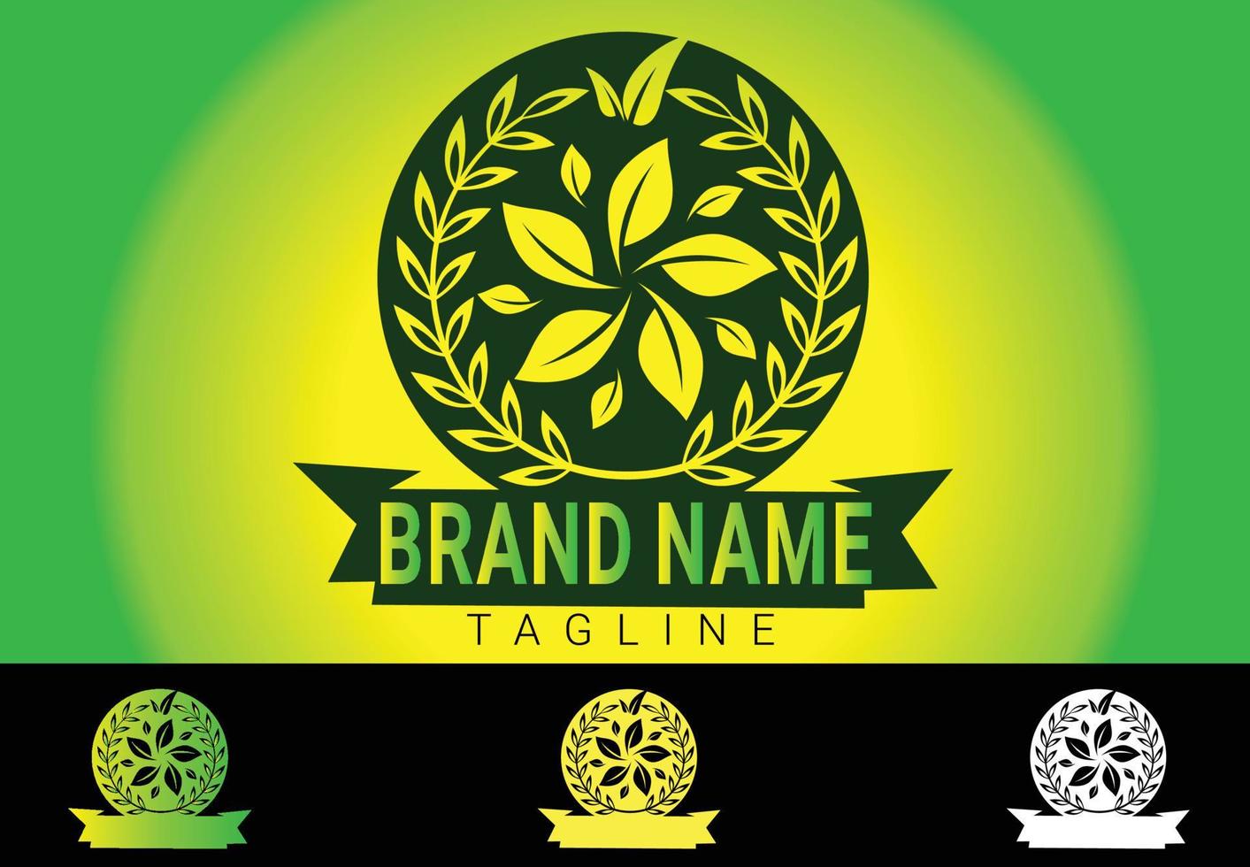 Creative green leaf logo and icon design template vector