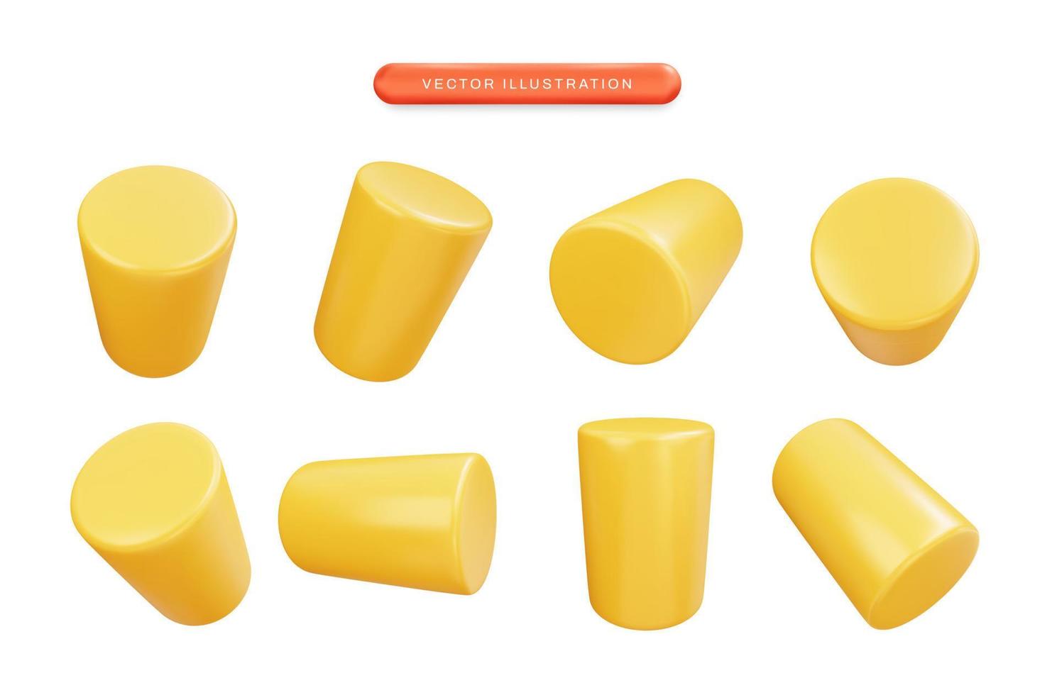 Cylinder geometrical shape realistic 3d vector illustration