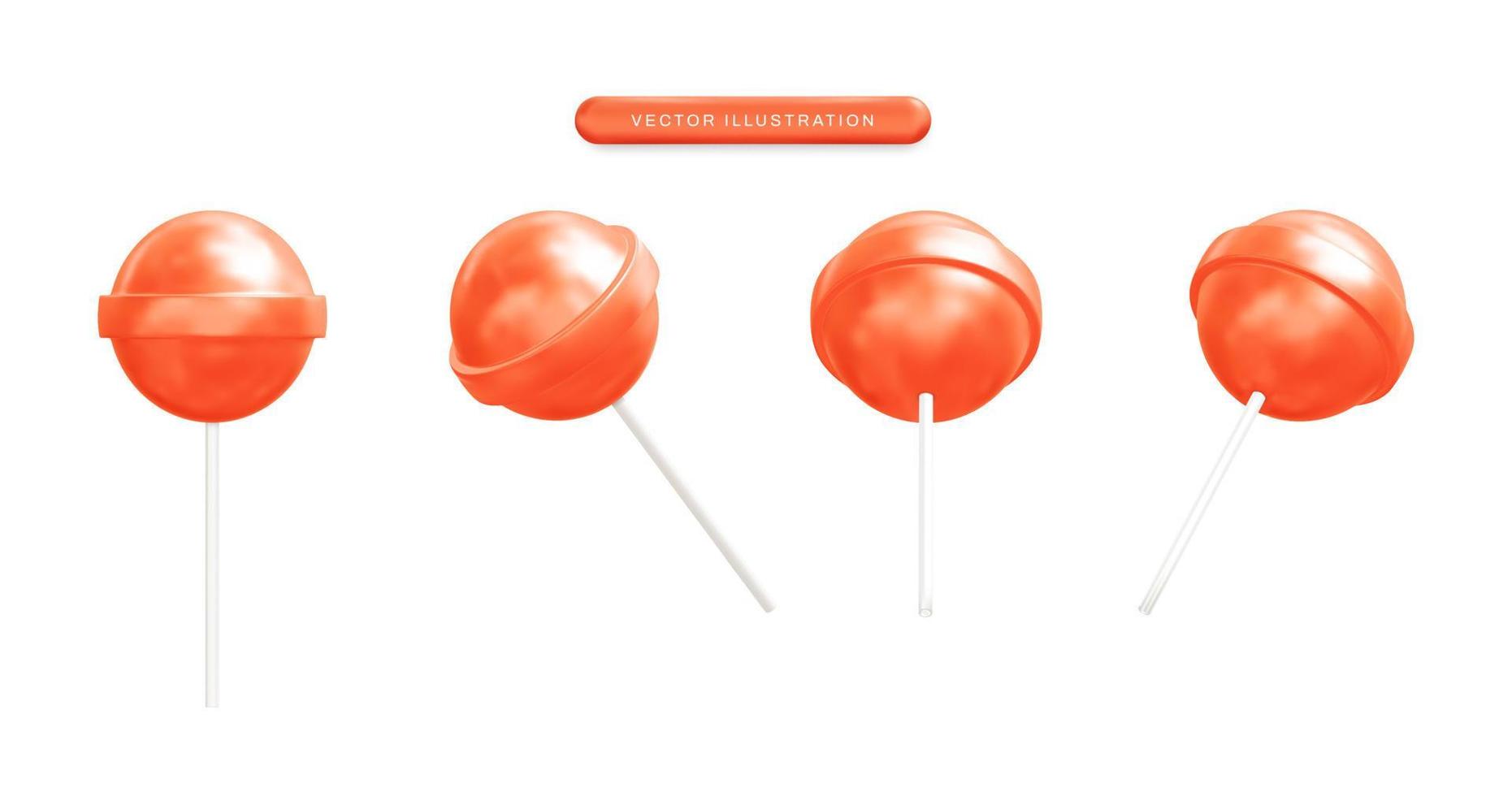 Lollipop candy realistic 3d vector illustration