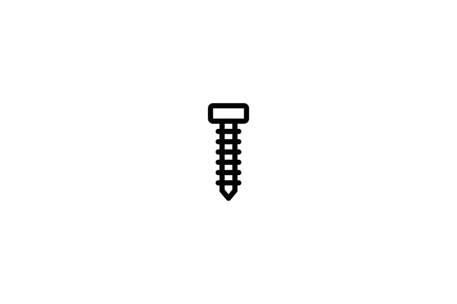 Bolt Icon Screw Line Style Free vector