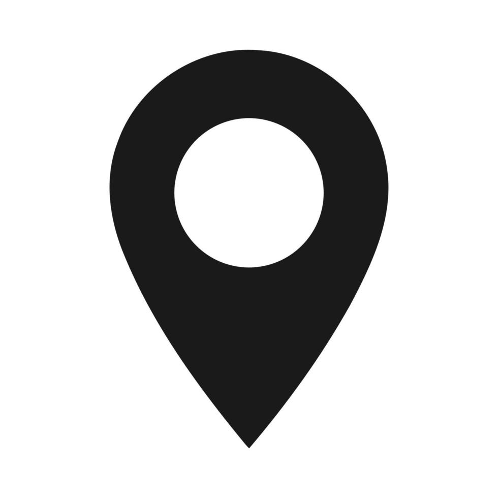 Black pin location icon vector