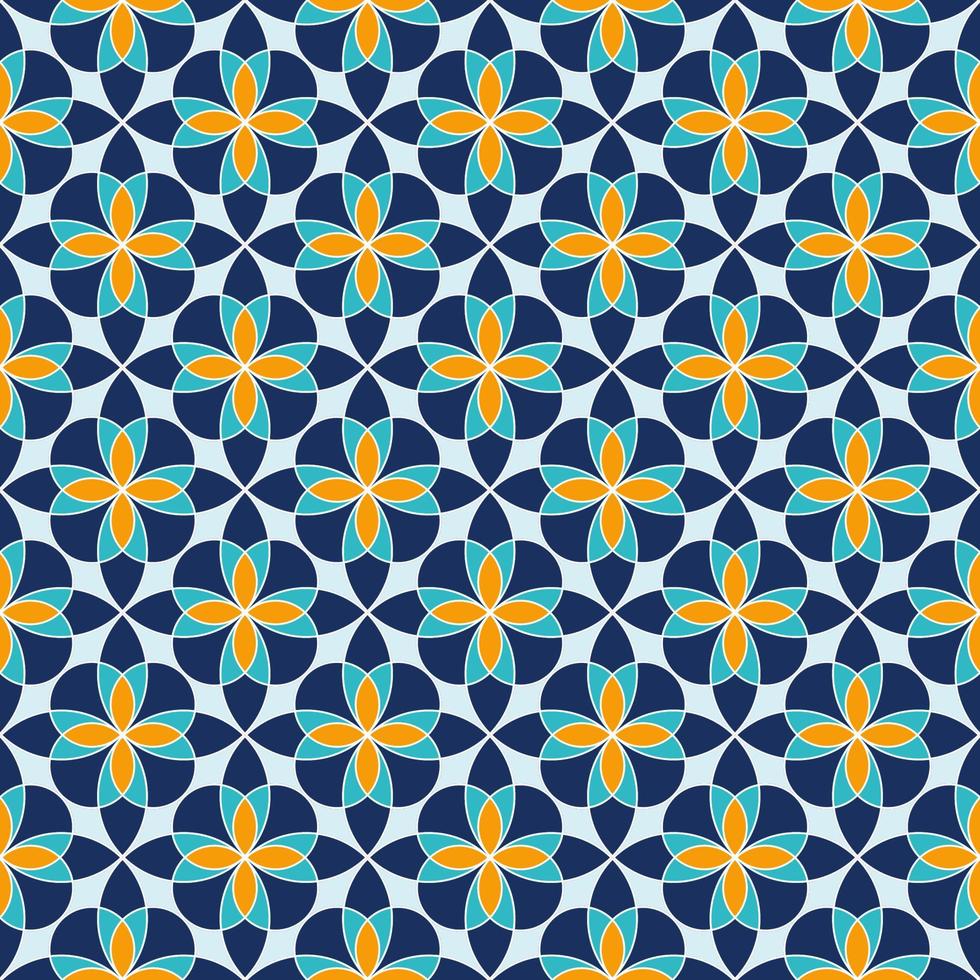 Abstract Moroccan flower seamless pattern vector background