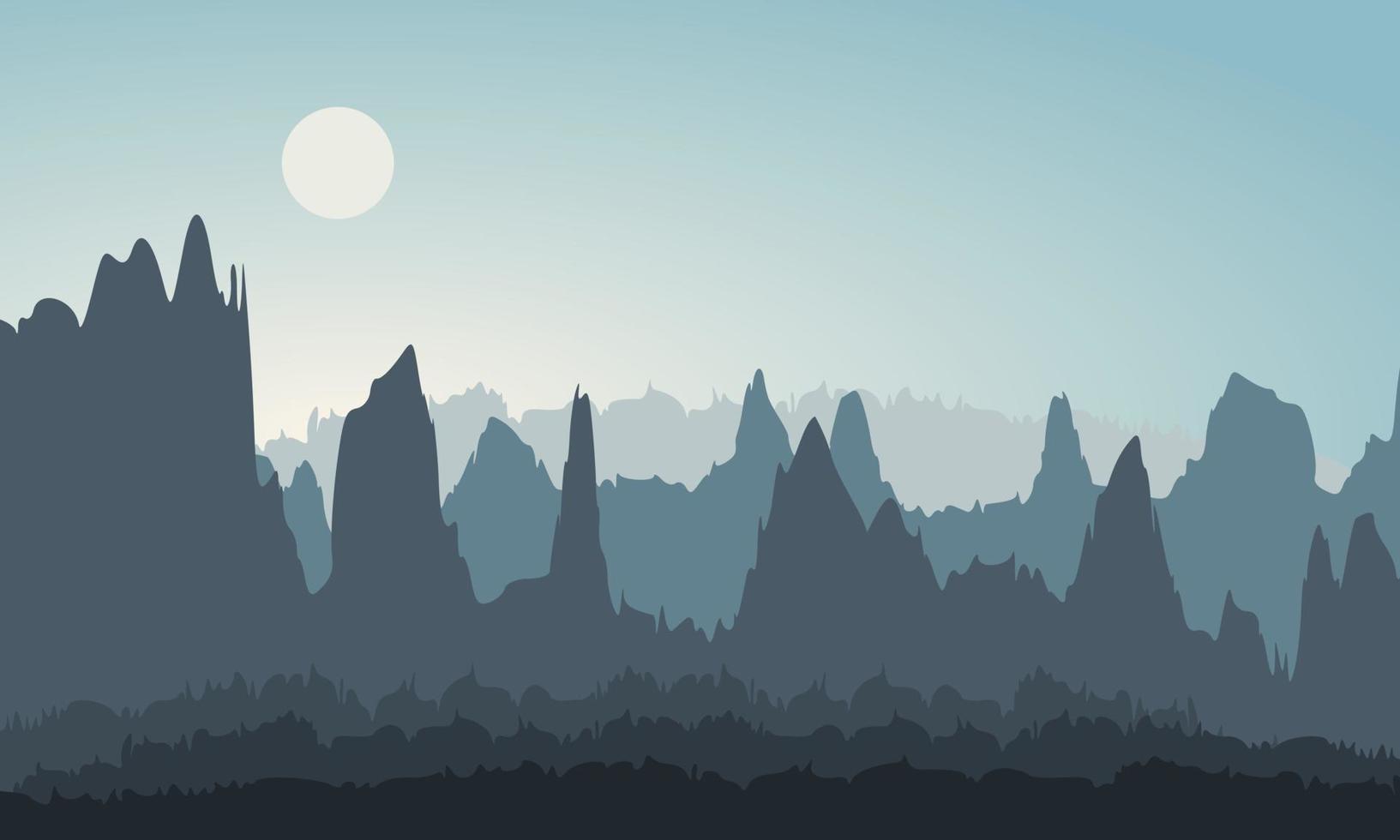 Abstract silhouette of mountain landscapes vector illustration background