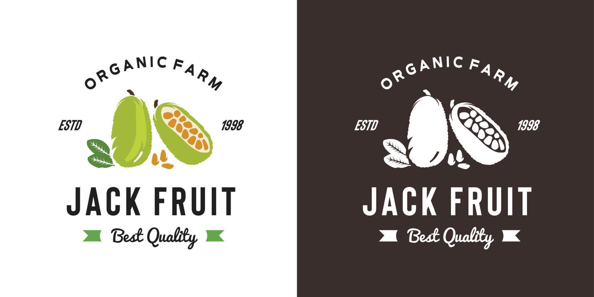 vintage jack fruit logo illustration suitable for fruit shop and fruit farm vector