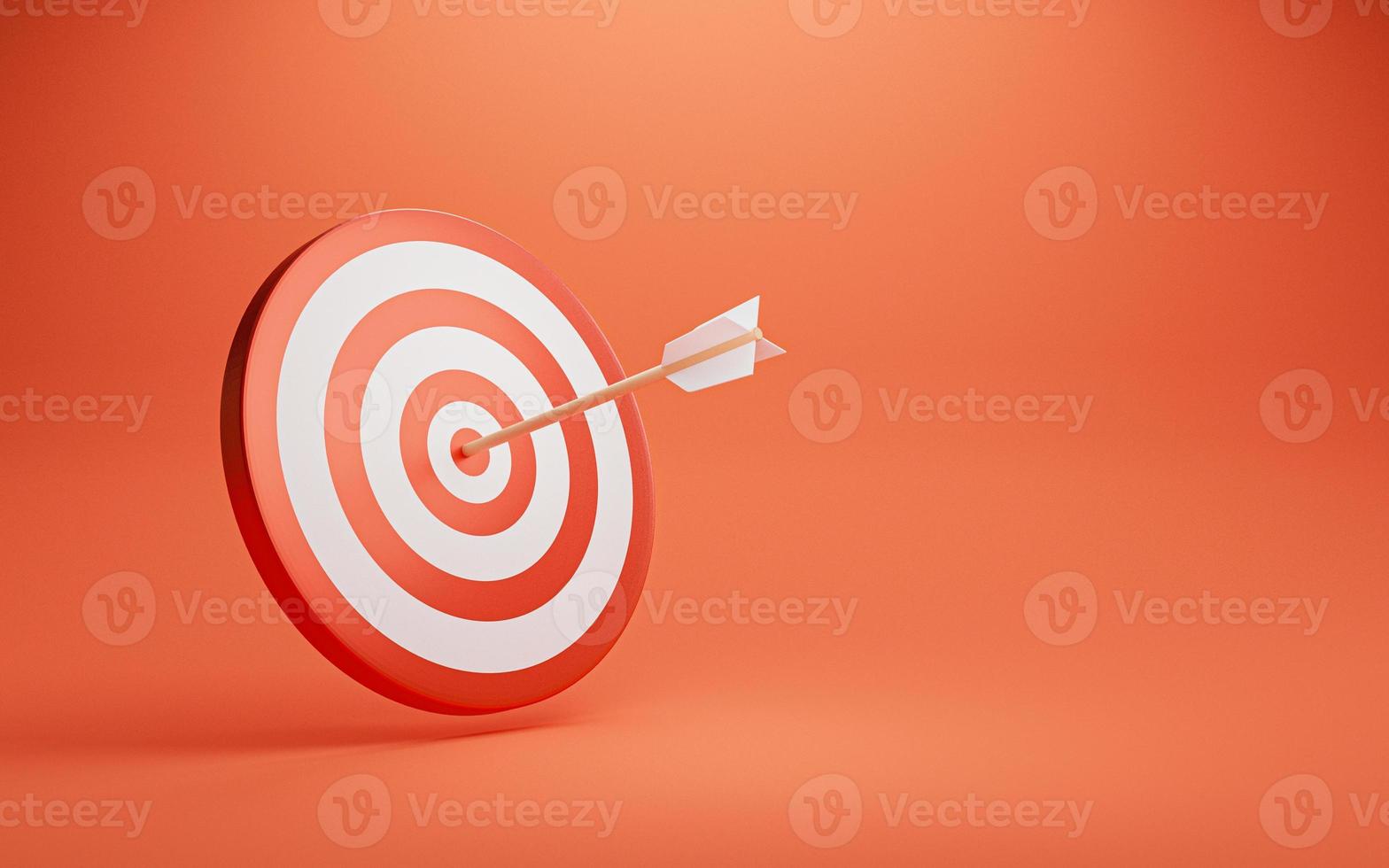 Dartboard with arrow on red background for symbol of setup business objective and achievement target concept by 3d render. photo