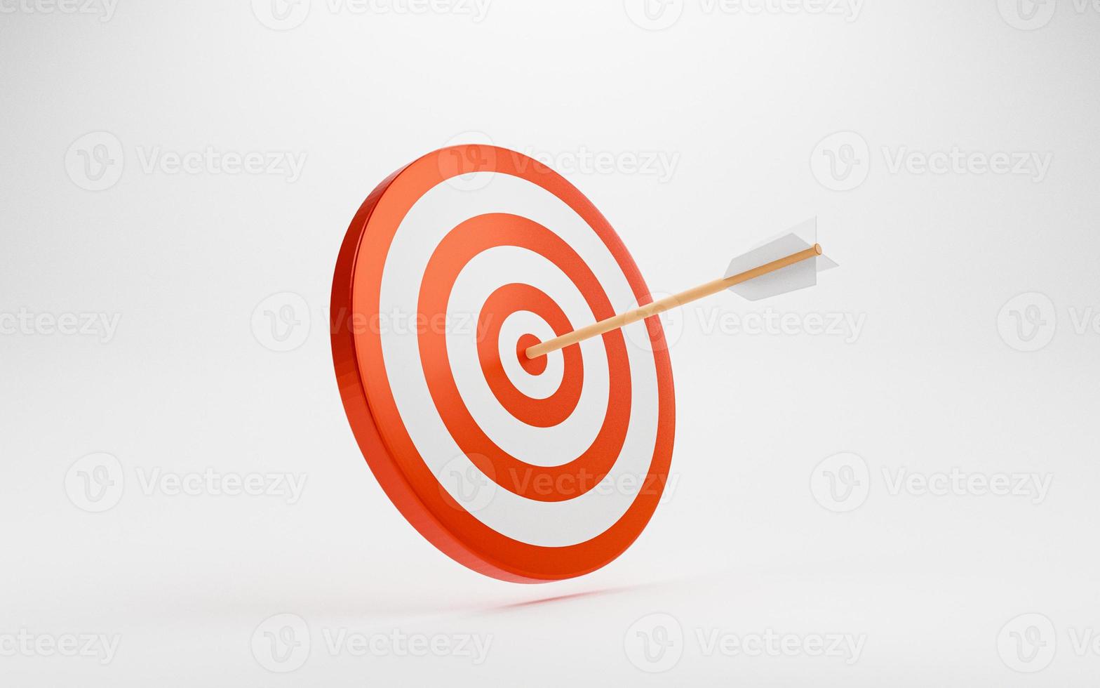 Isolate of Dartboard with arrow on white background for symbol of setup business objective and achievement target concept by 3d render. photo