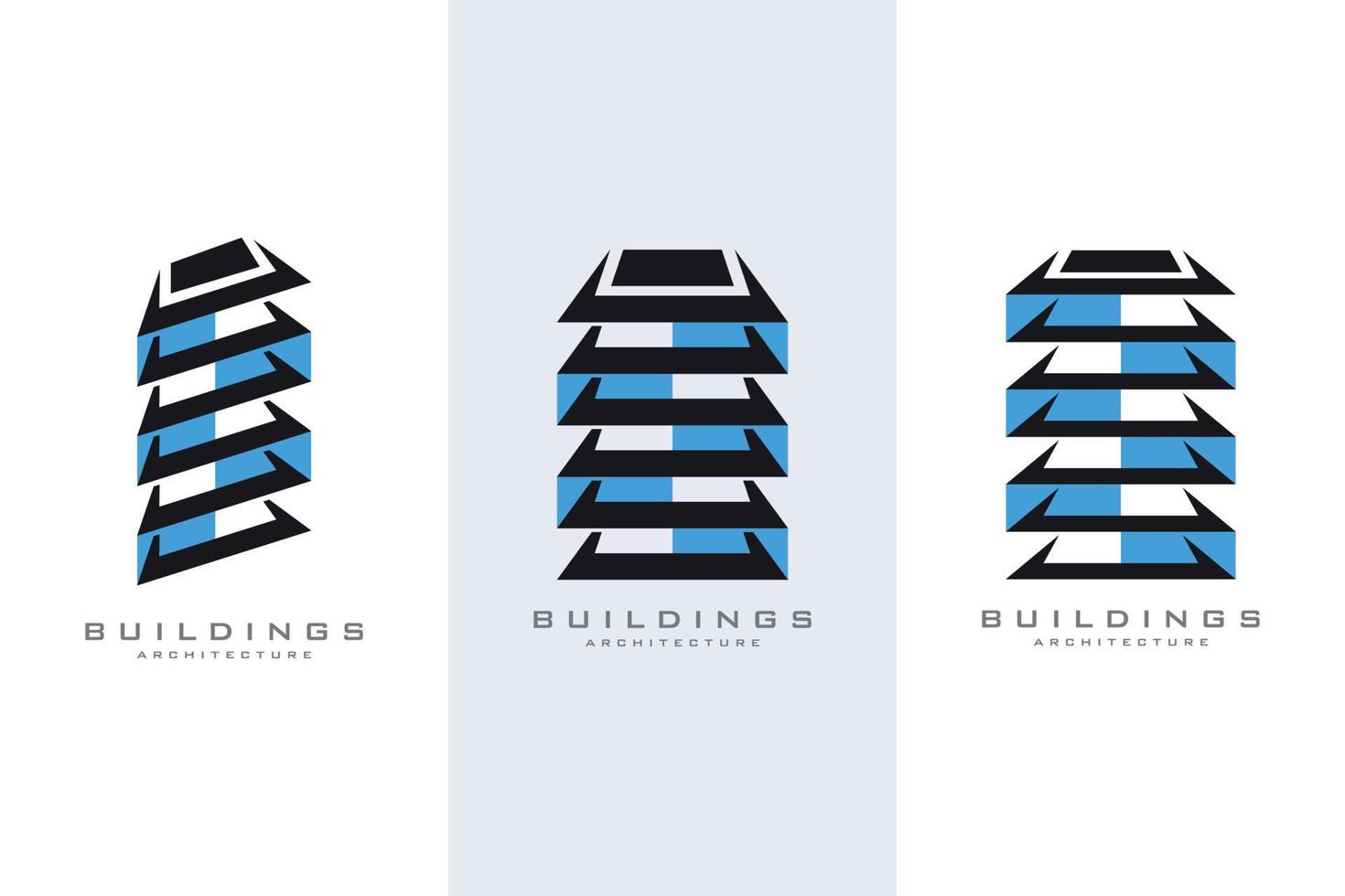 colección de logotipos de edificios arquitectura industria inmobiliaria. vector