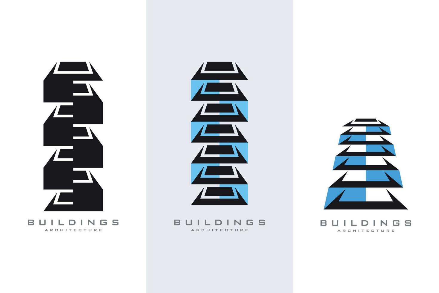 colección de logotipos de edificios arquitectura industria inmobiliaria. vector