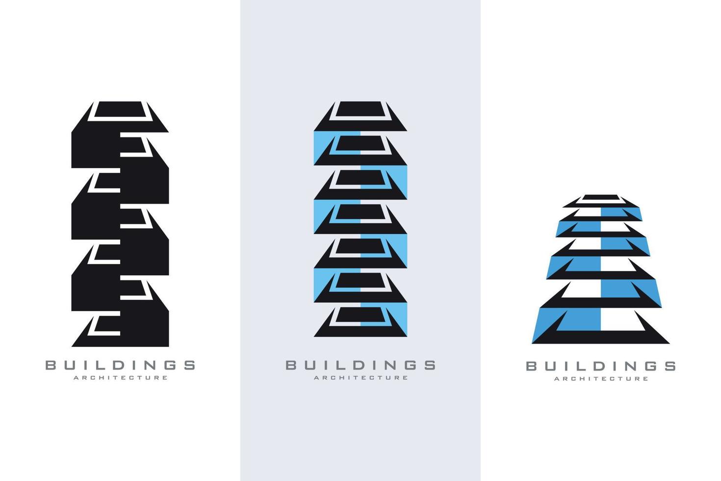 logo collection of buildings architecture real estate industry. vector