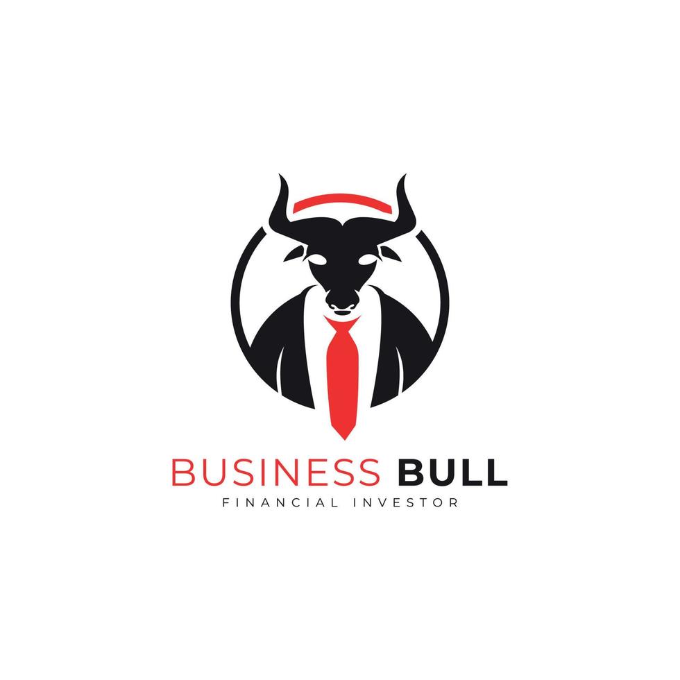 business bull logo design mascot for finance corporate business company vector