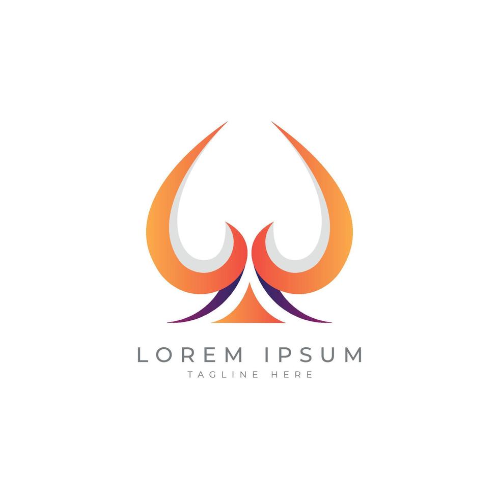 modern ace spade logo design template vector