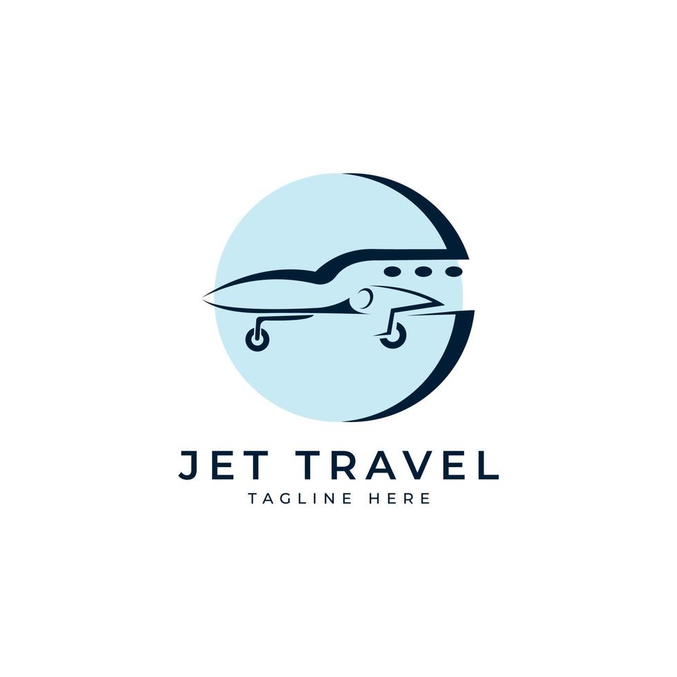 jet plane travel logo design template vector