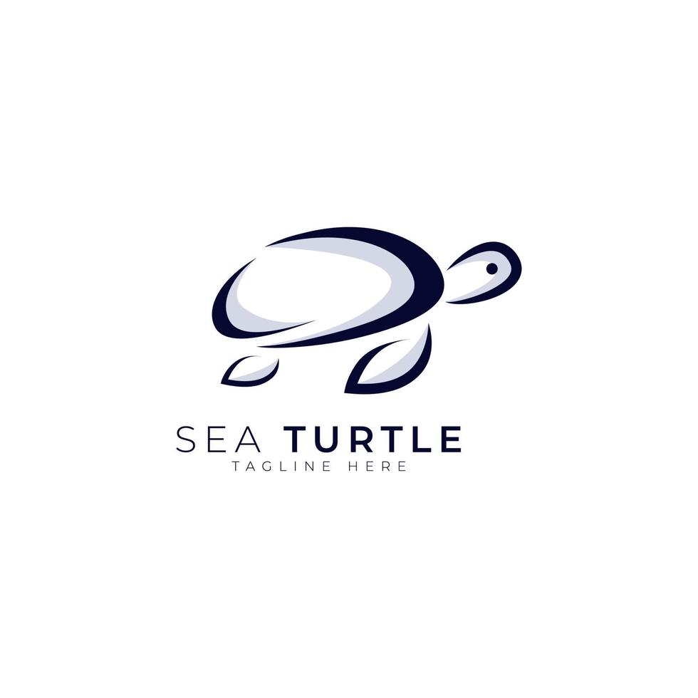 turtle logo design concept flat style logo mark vector