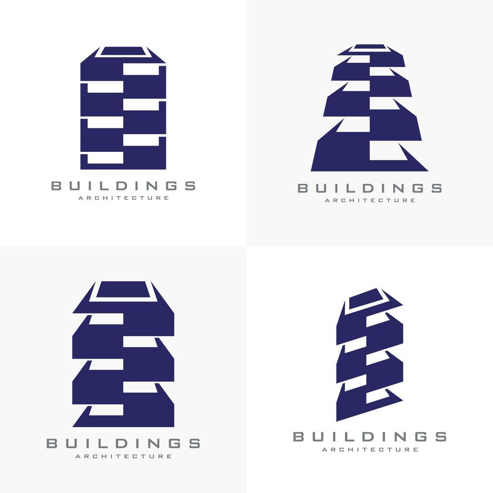 logo collection of buildings architecture real estate industry. vector