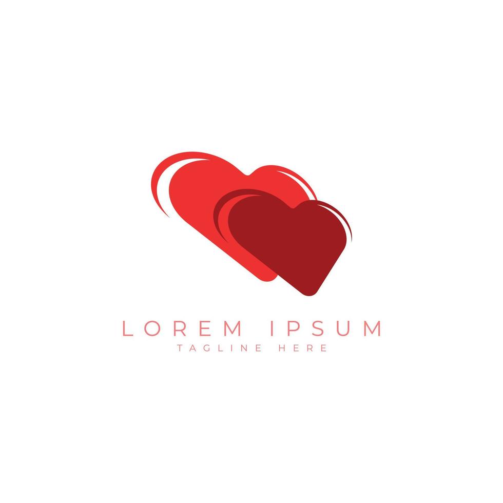 diseño de logotipo de corazones románticos plantilla de logotipo de forma de amor vector