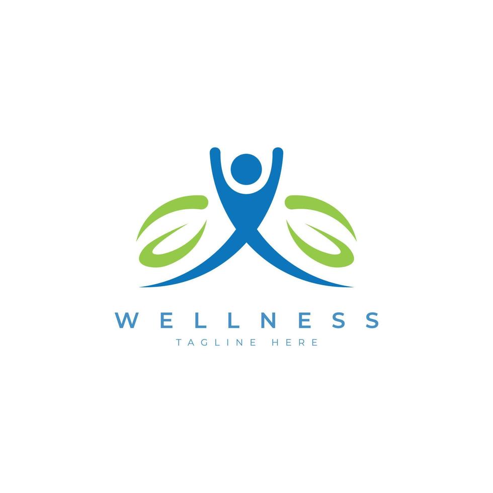 human leaf wellness logo design natural logo concept vector