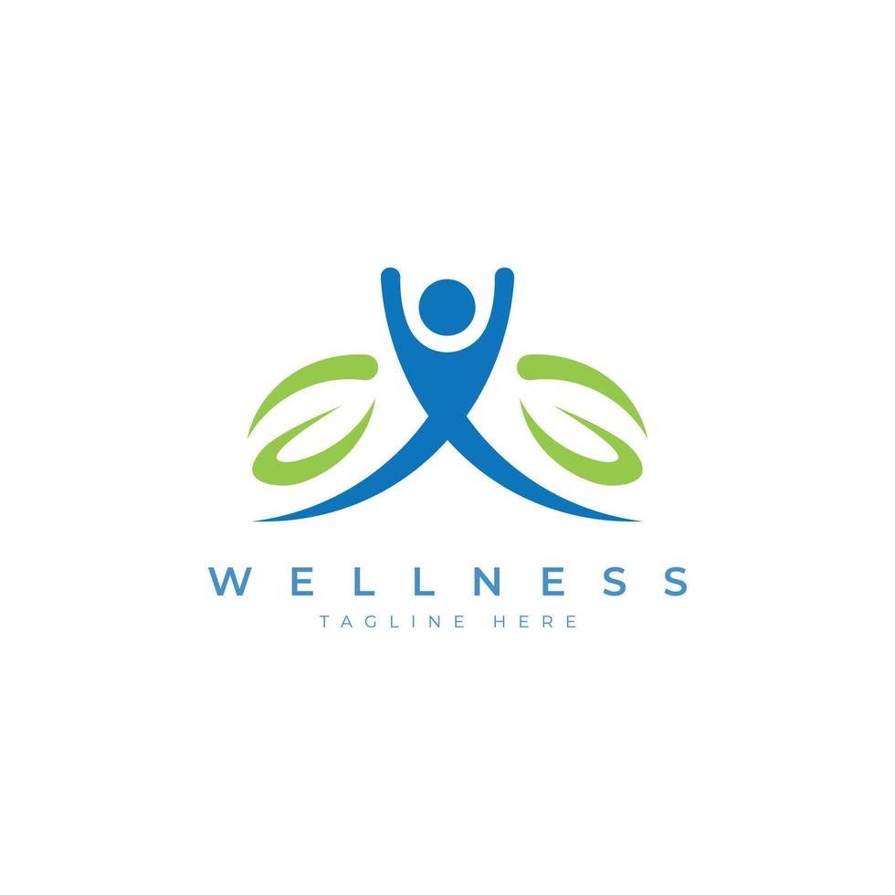 human leaf wellness logo design natural logo concept vector