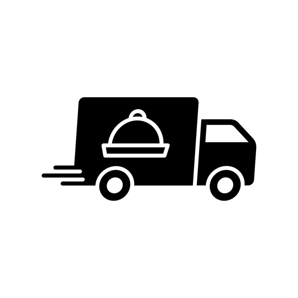 icono de vector de camión de entrega de alimentos