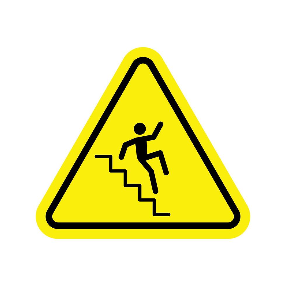 señal vectorial de advertencia de escaleras resbaladizas vector