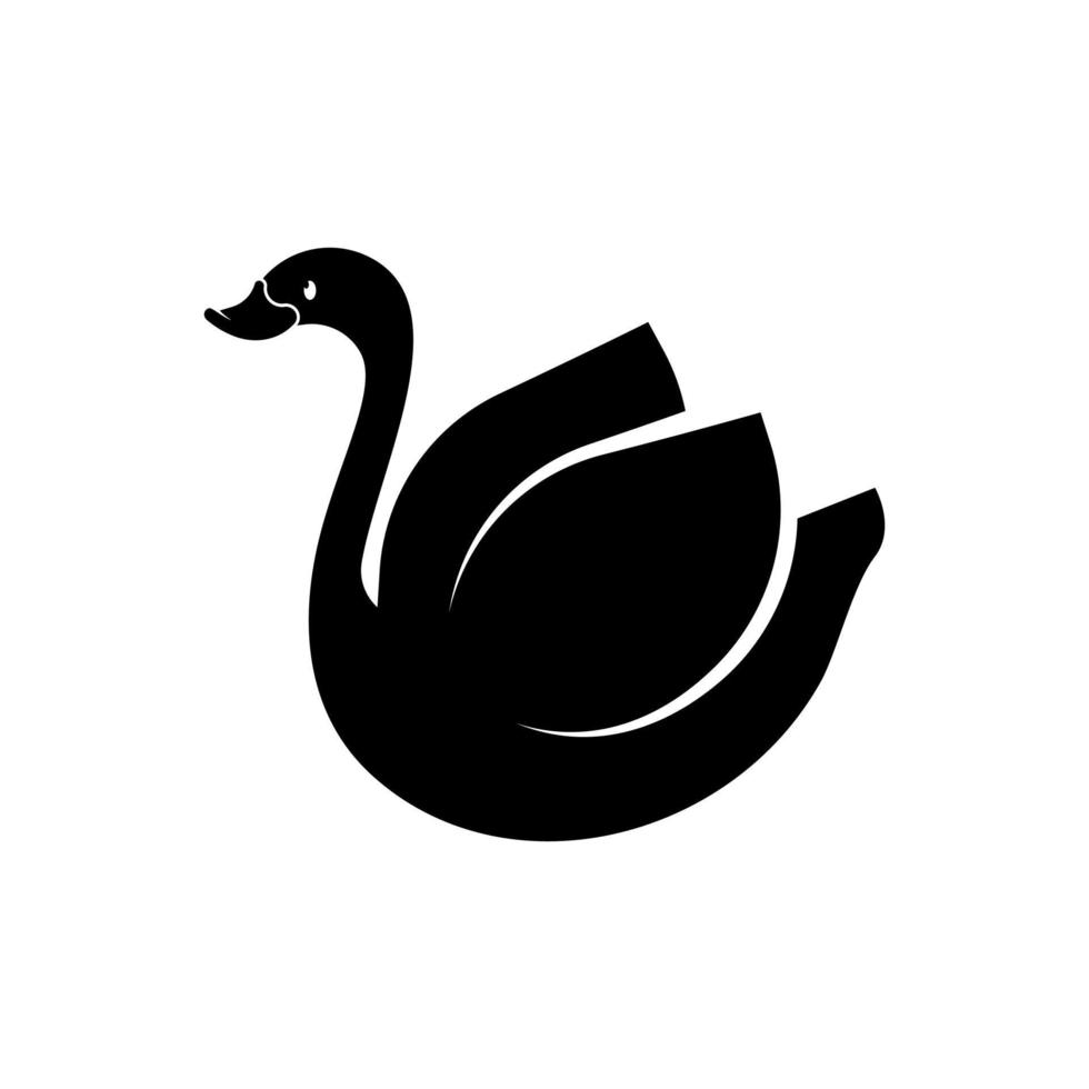 icono de silueta de cisne vector