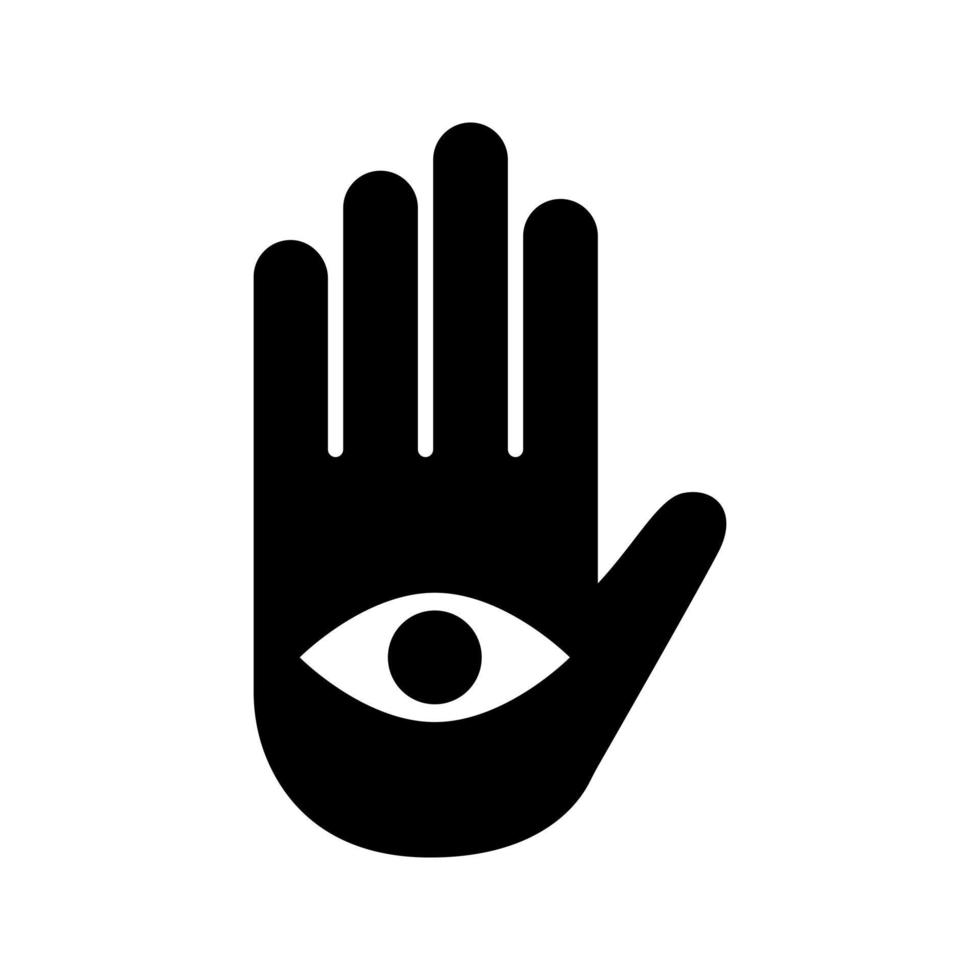 mano con icono de vector de ojo