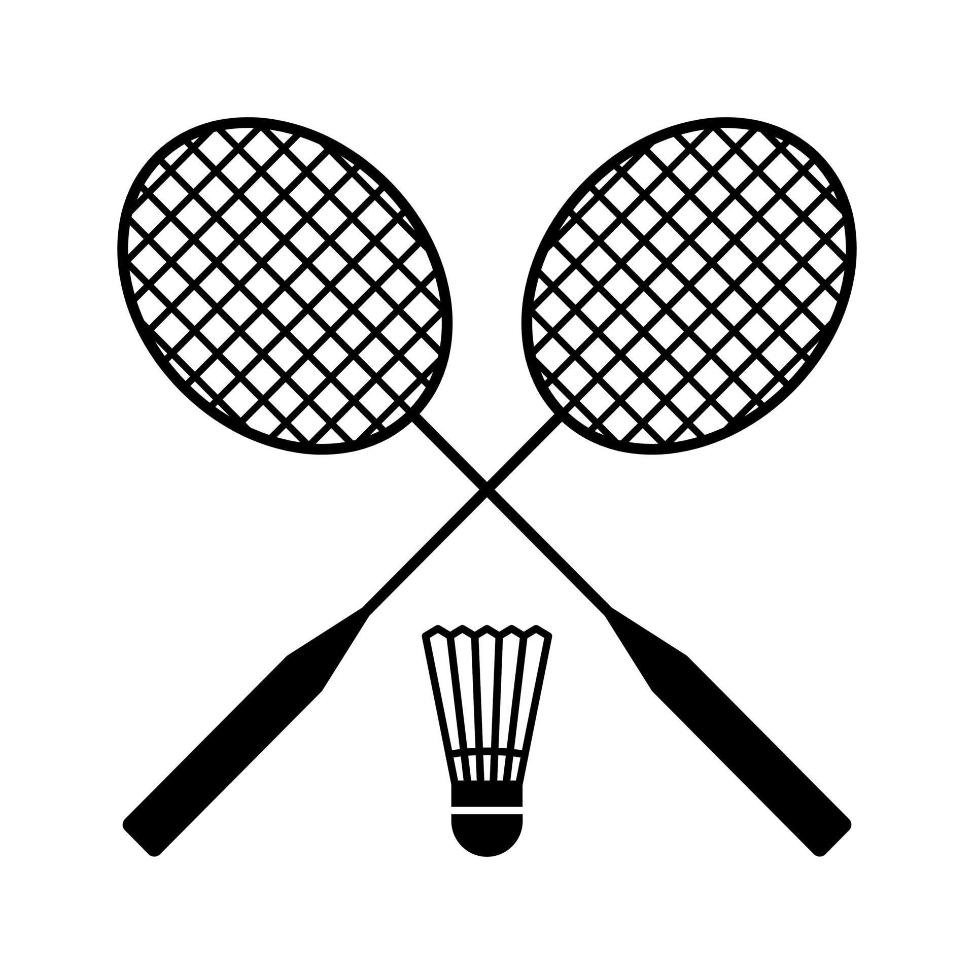 crossed badminton racket with shuttlecock vector icon 7126514 Vector