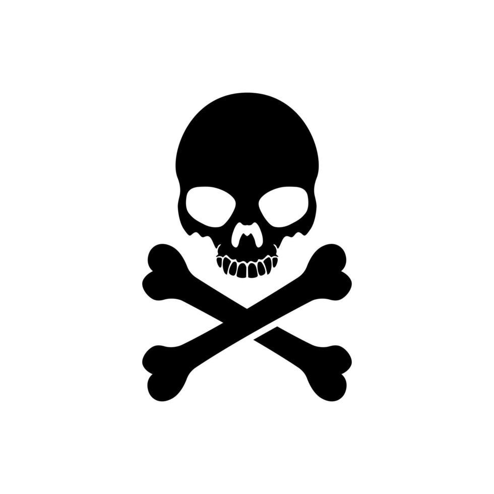 skull and crossbones icon vector