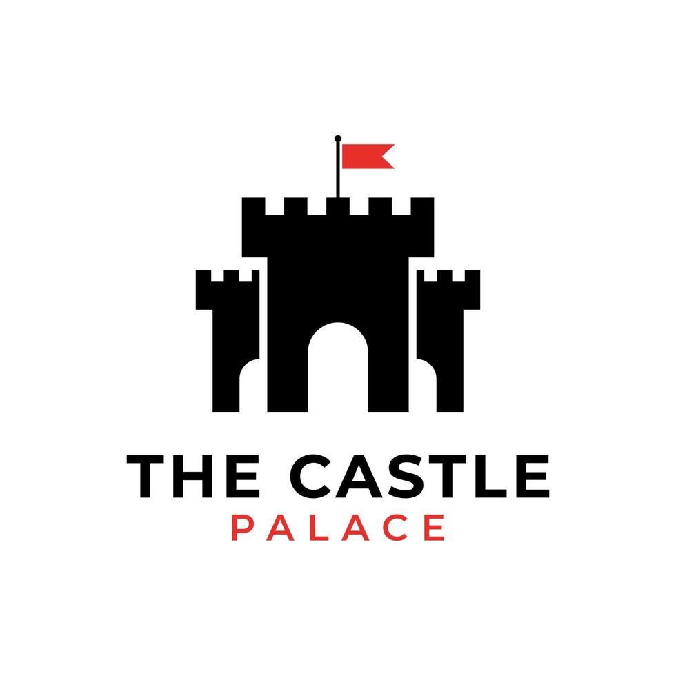 vector de diseño de logotipo de fortaleza de castillo