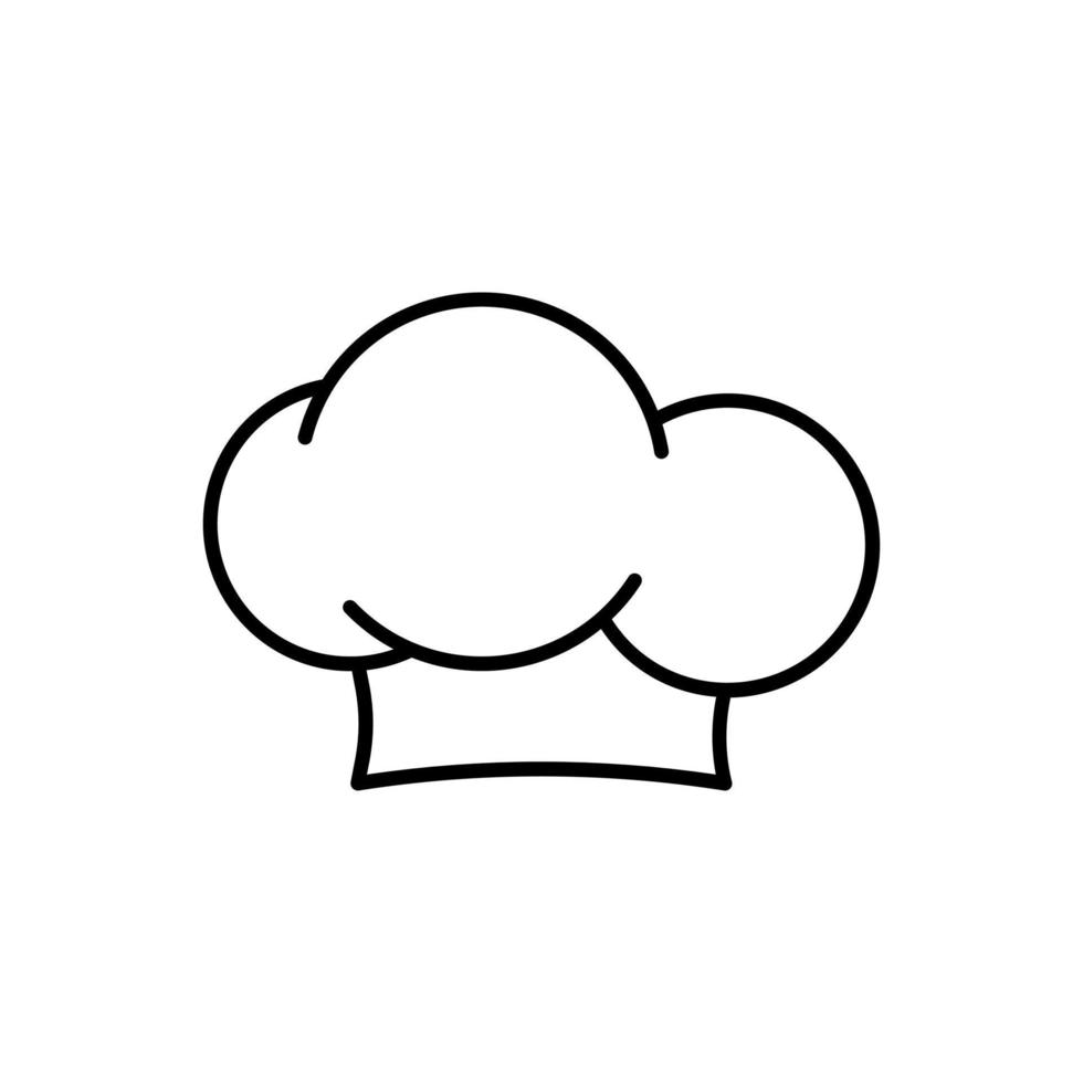 chef hat line art icon vector