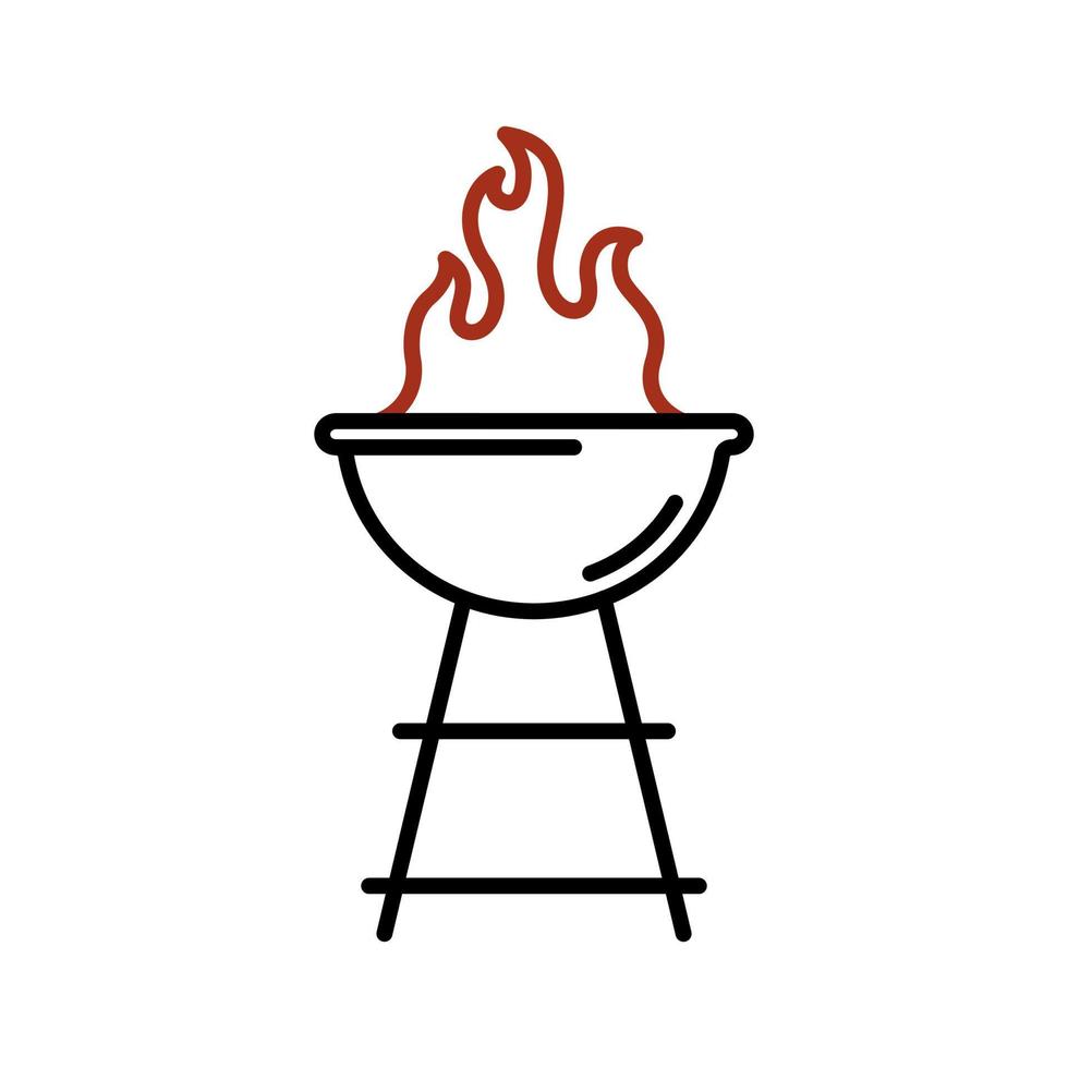 icono de vector de parrilla de carbón