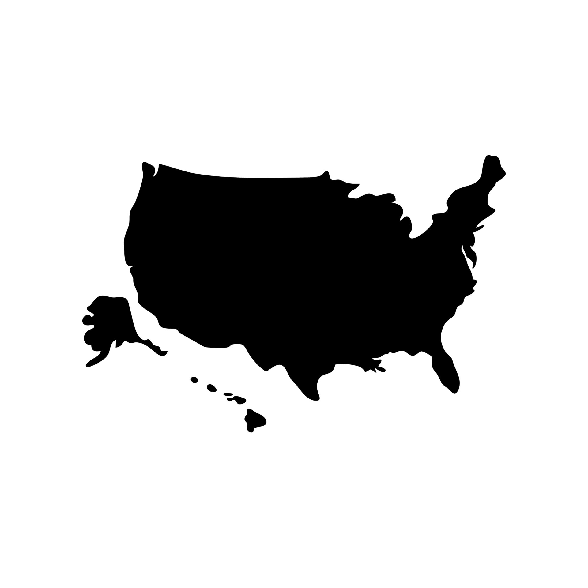 american map vector silhouette - American Map Silhouette Free Vector 