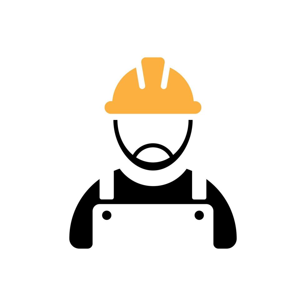 construction worker avatar icon vector