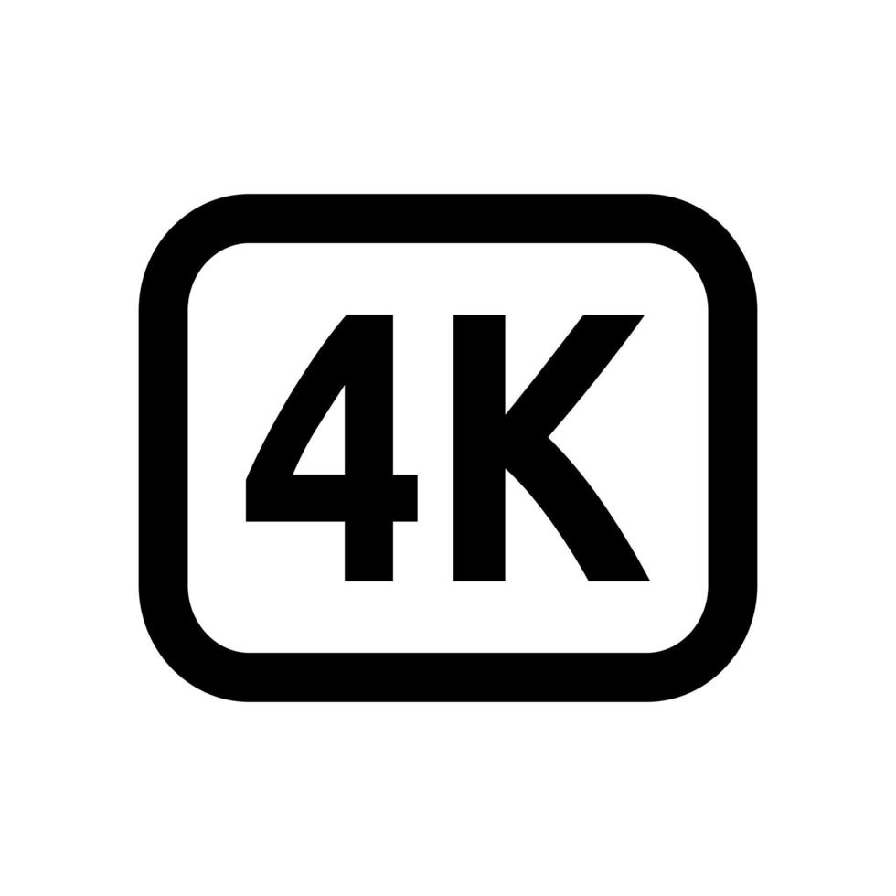 Icono de vector de resolución 4k uhd