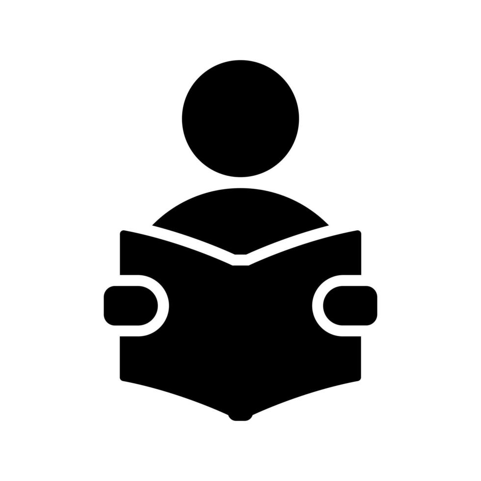 person reading book vector icon
