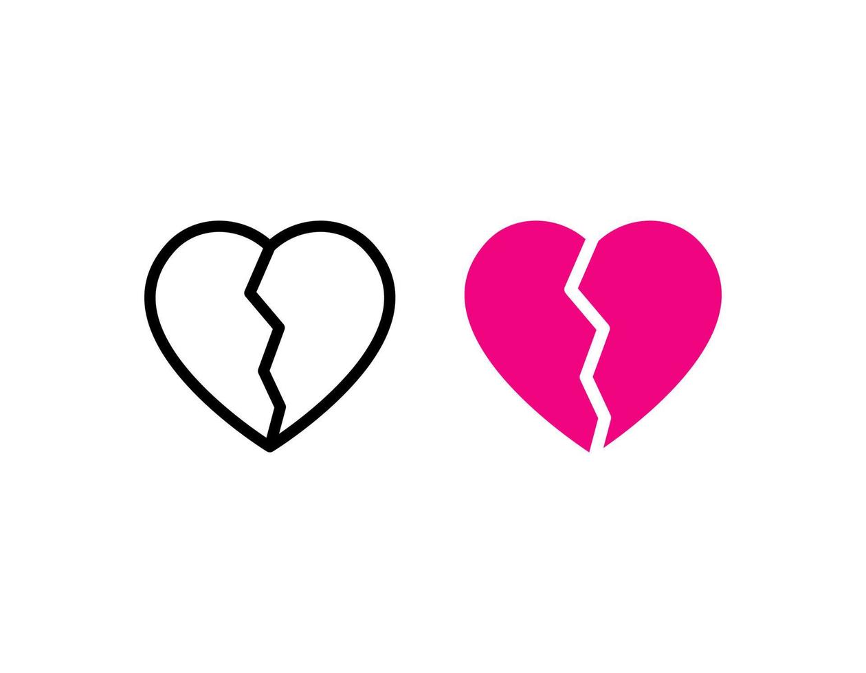 broken heart vector icon